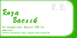 roza bacsik business card